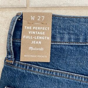 NWT Madewell Perfect Vintage Jean sz 27